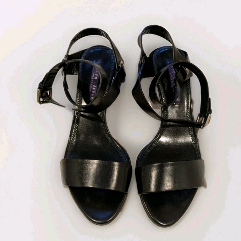 Ralph Lauren Purple Label Black Heeled Sandals